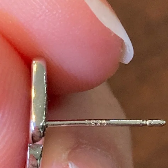 Silver Paw Print Stud Earrings - Picture 4 of 5